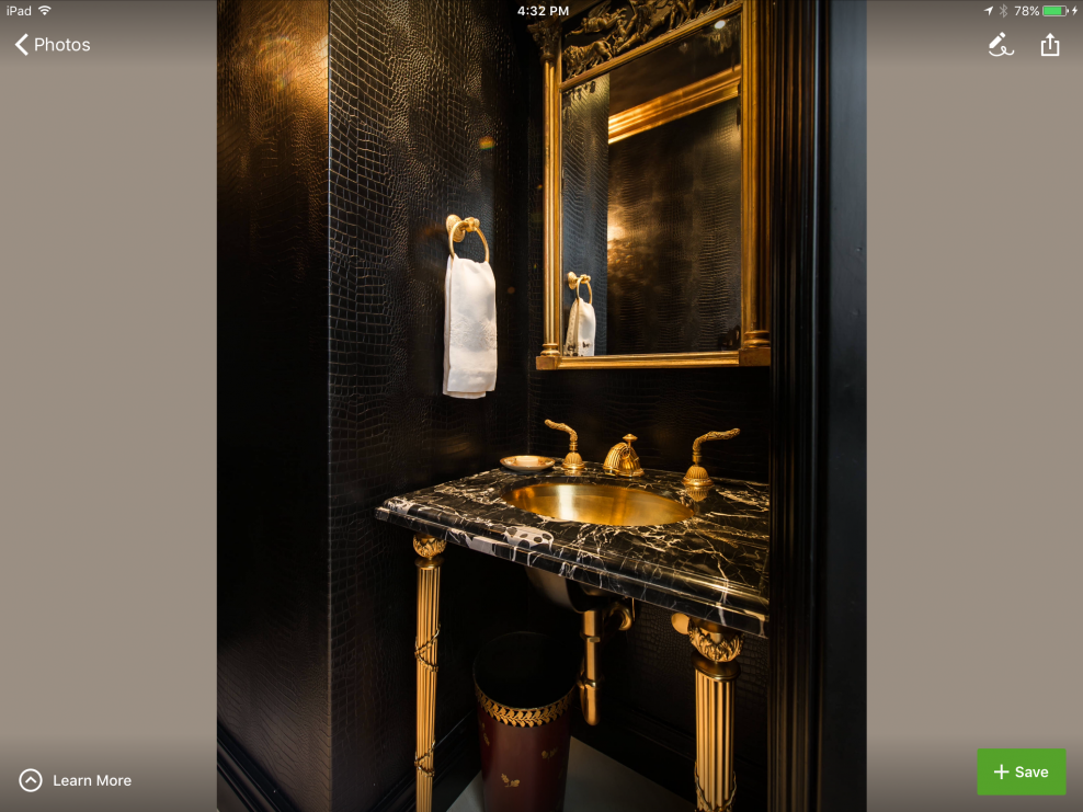 Интерьер черный с золотом