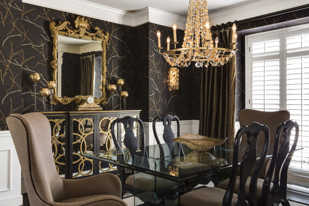 Черный и золото в интерьере
