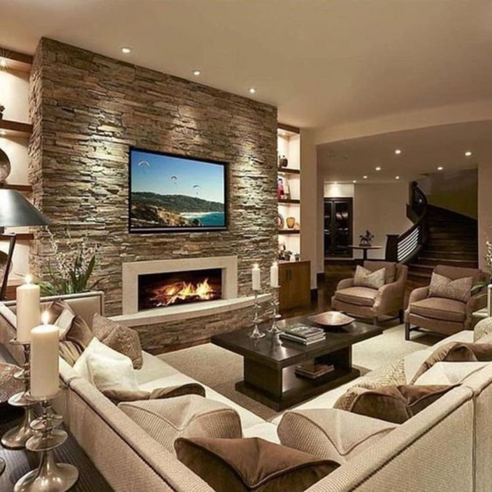 Гостиные с камином