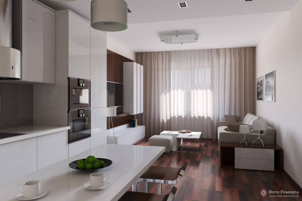 Кухня с гостинной 15кв.м планировка