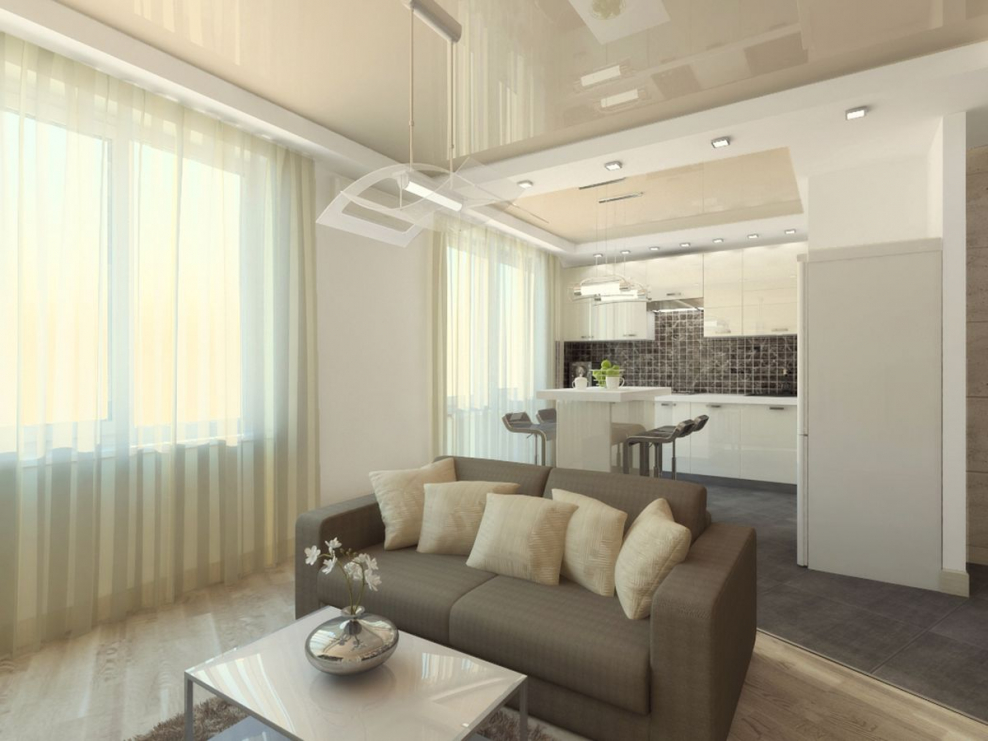 Кухня с гостинной 30кв м