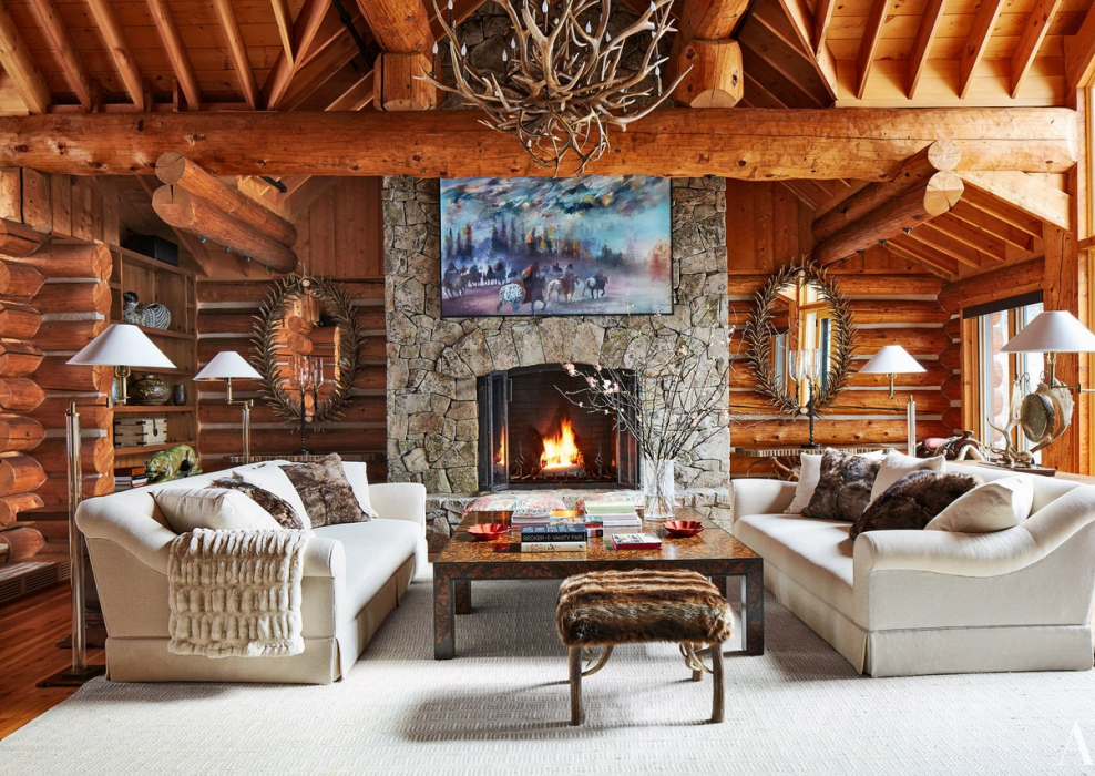 Срубовой дом в рустикальном стиле