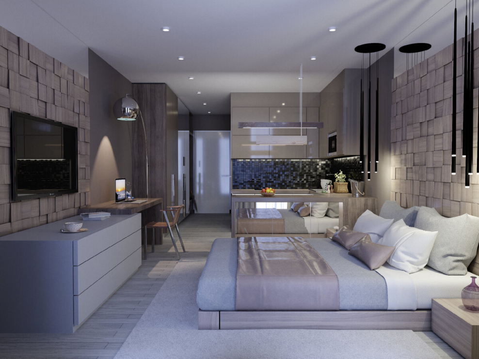 Стиль Хай тек в интерьере однокомнатной квартиры