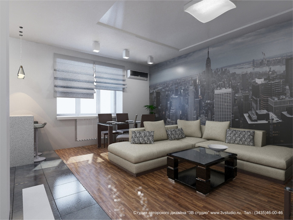 Евро 2 комнатная квартира в стиле хайтек