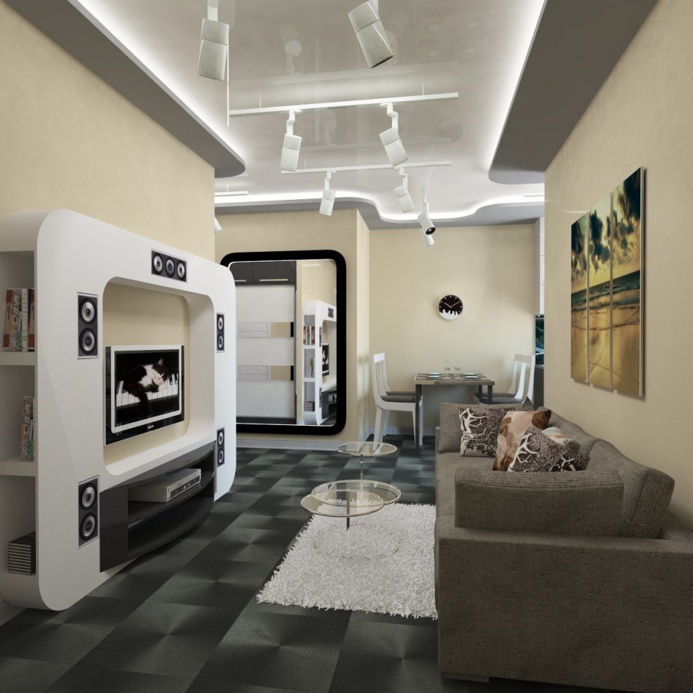 Гостиная в стиле Хайтэк