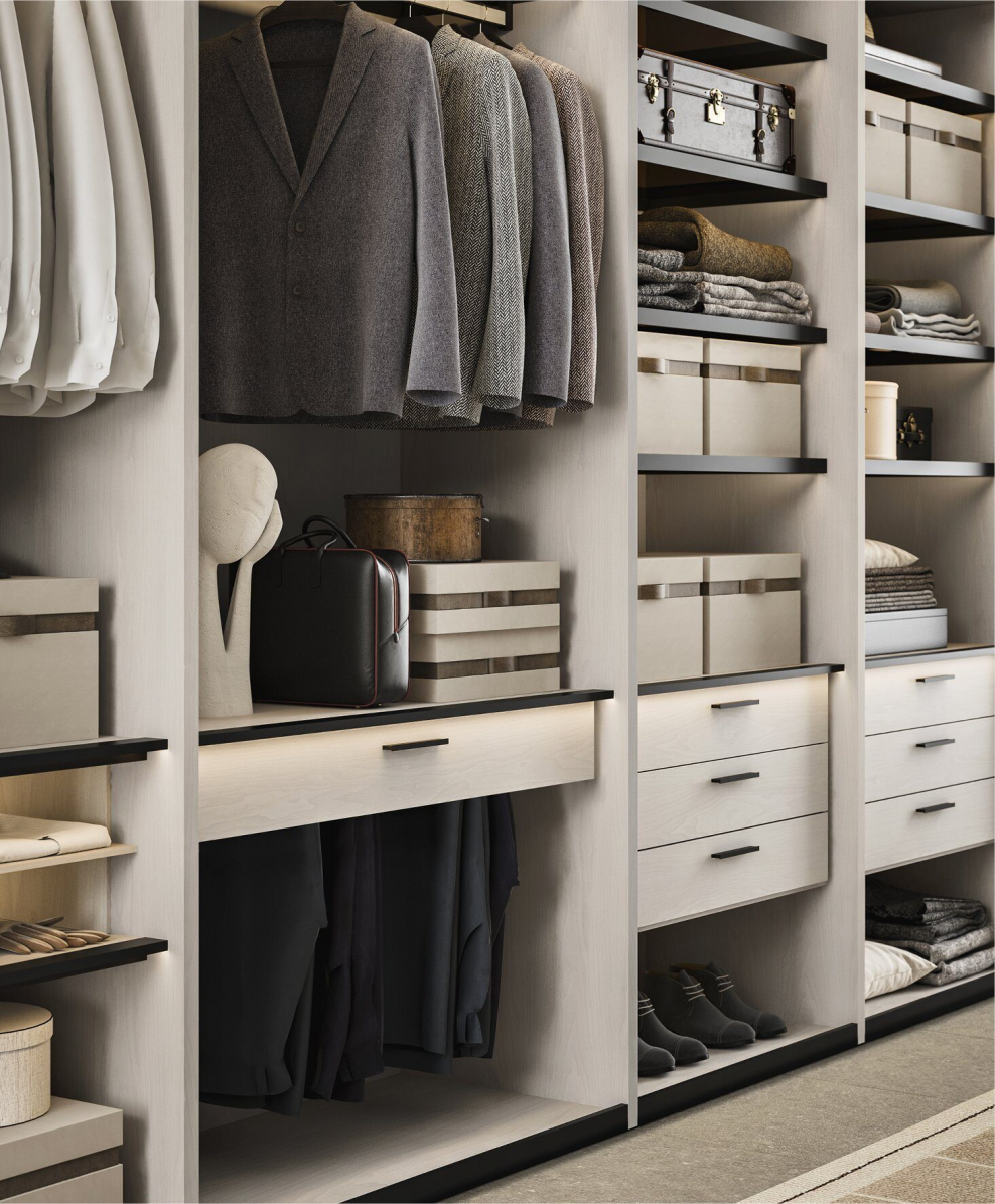 Стеллажные системы для гардеробной аристо