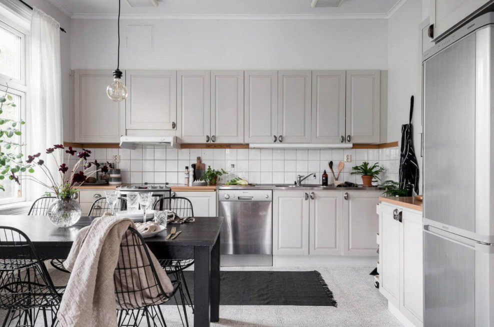 Бежевая кухня в скандинавском стиле