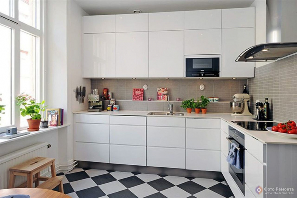 Угловая кухня в скандинавском стиле