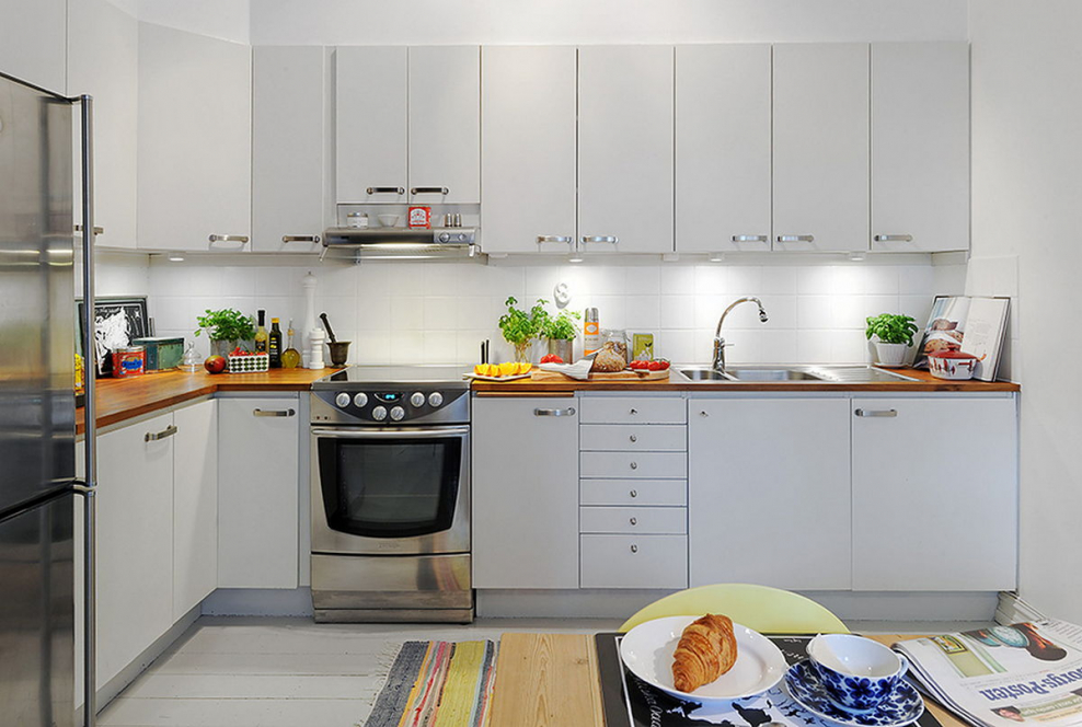 Угловая кухня в скандинавском стиле