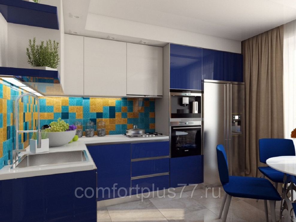 Синий кухонный гарнитур