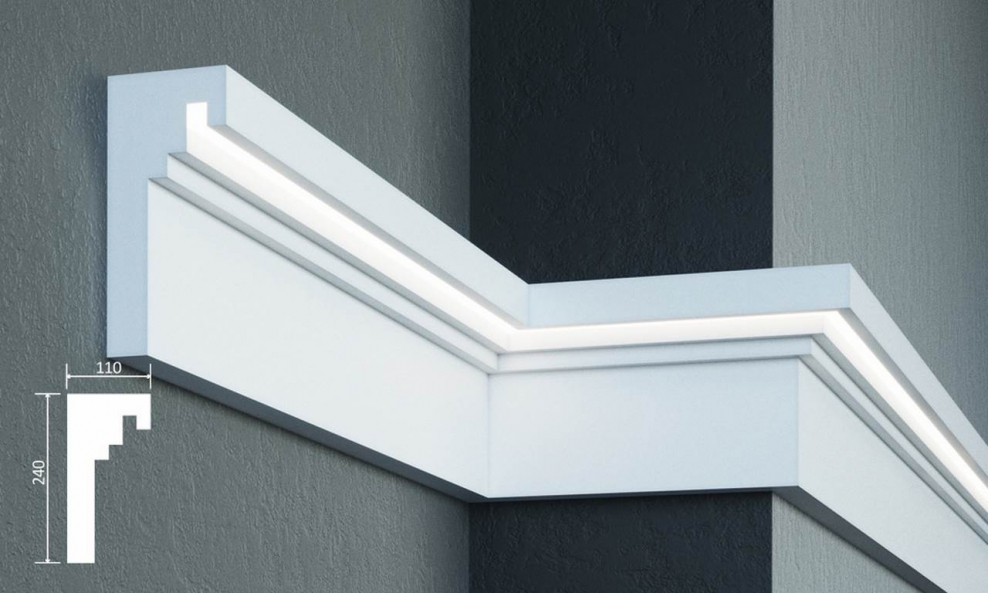 Kc 305 led карниз с гладким профилем