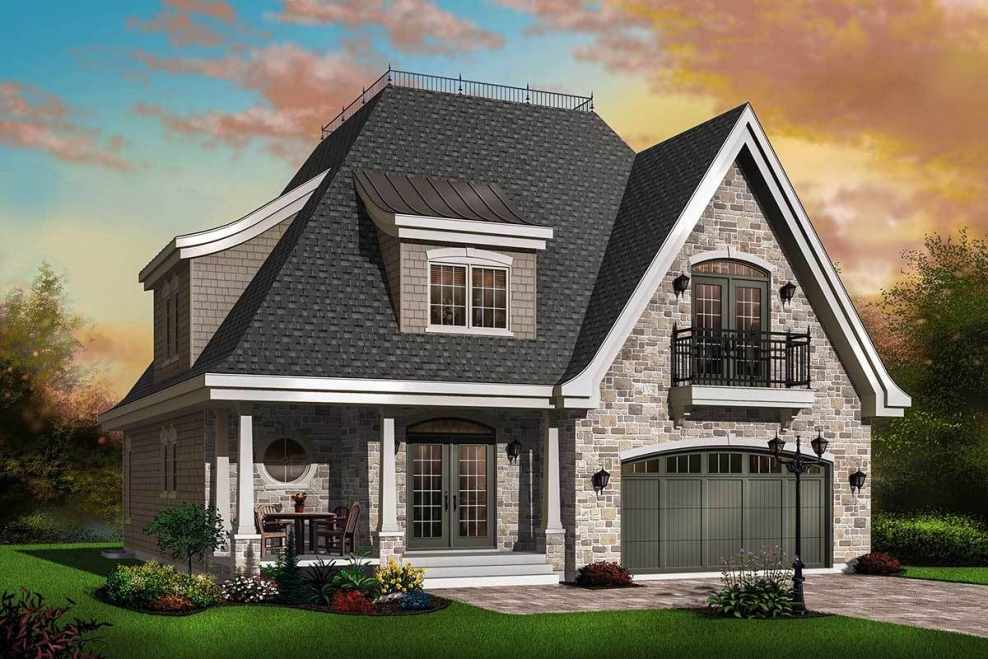 Коттедж с мансардой в английском стиле