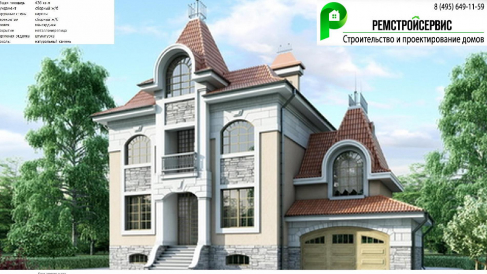 Проекты кирпичных домов в английском стиле с башенкой