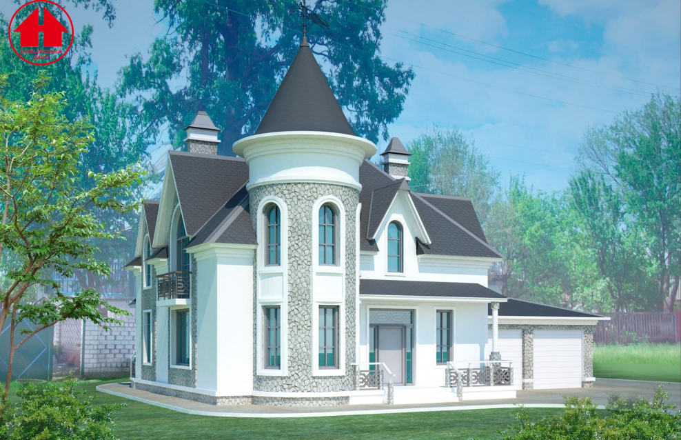 Проекты домов с башней из газобетона