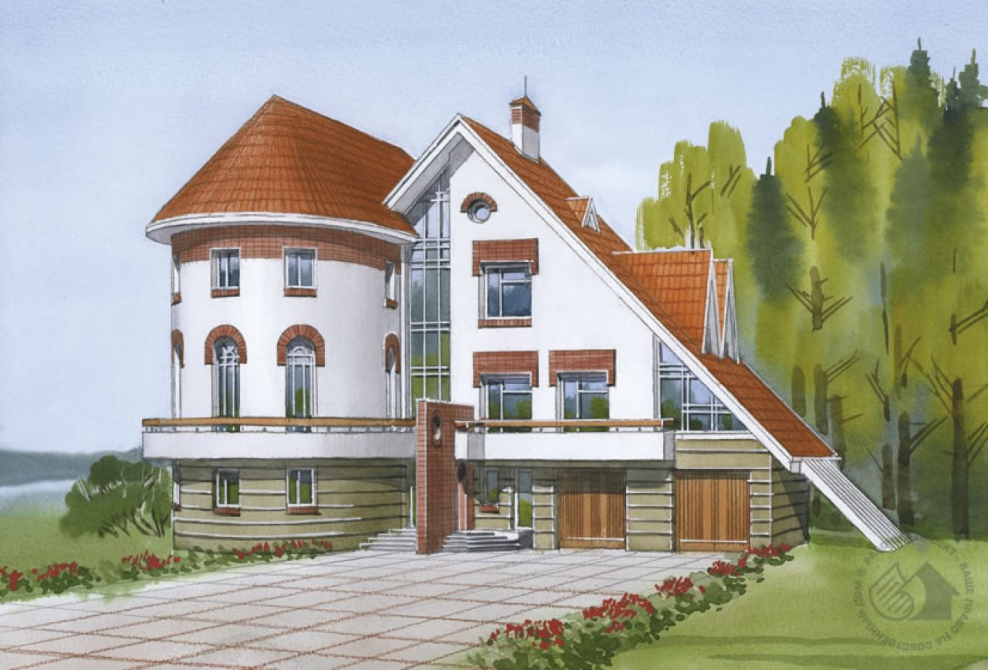 Проекты трехуровневых домов и коттеджей