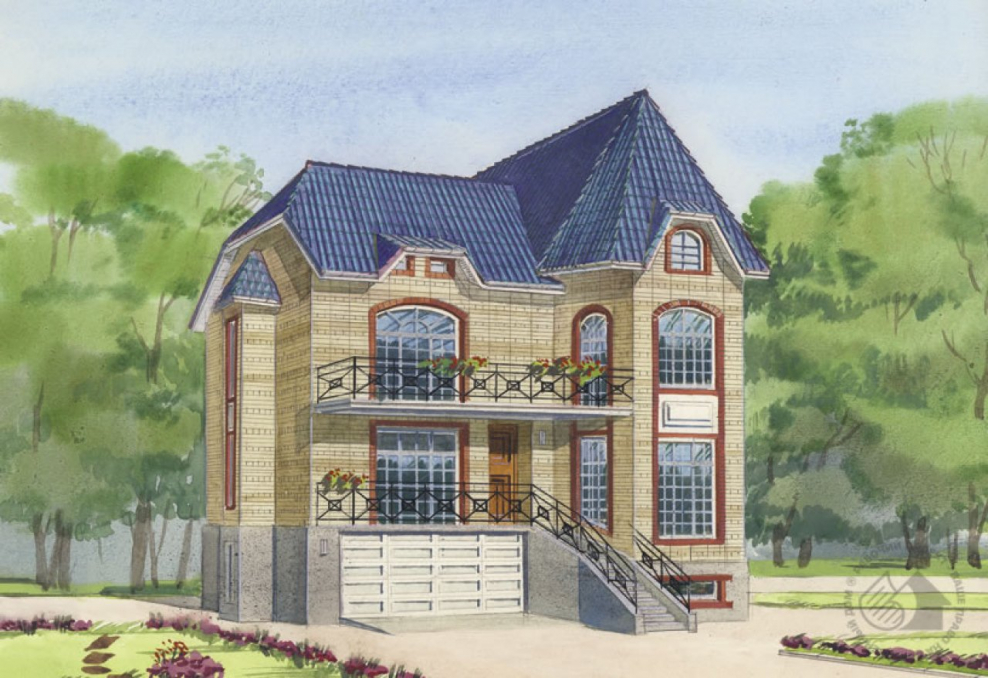 Проекты домов с башенками и эркерами