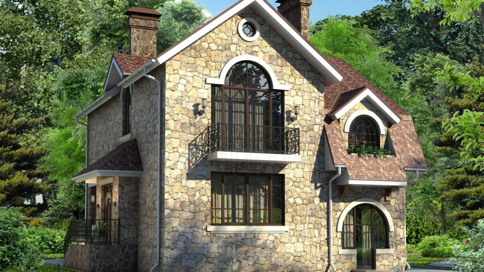 Двухэтажный каменный дом