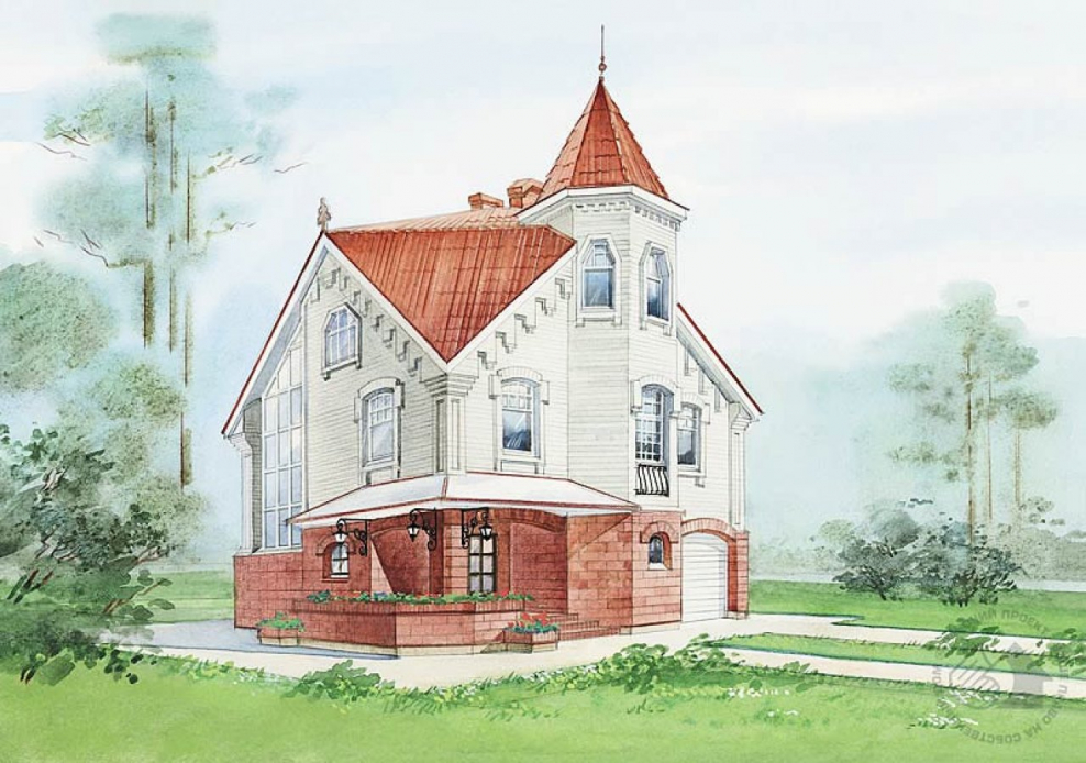 Домик с башенкой проект