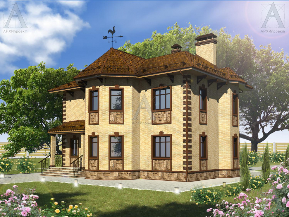 Проект двухэтажного дома в стиле замка