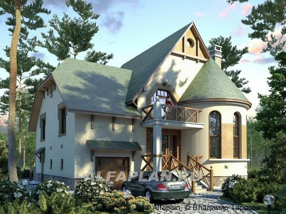 Дом с мансардой в средневековом стиле