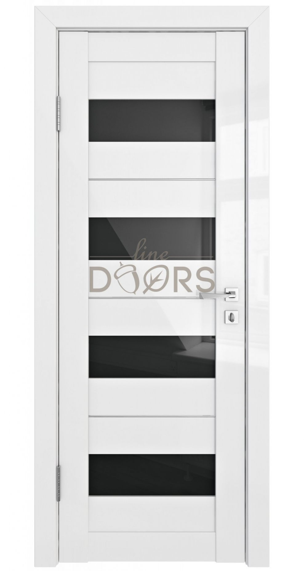 Дверь до Gloria ПВХ белый глянец черное стекло