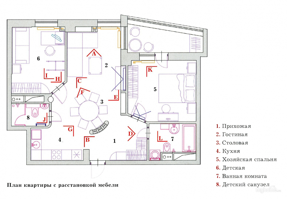 План расстановки мебели в квартире