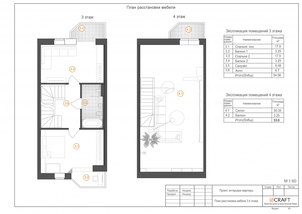 Расстановка мебели в коттедже