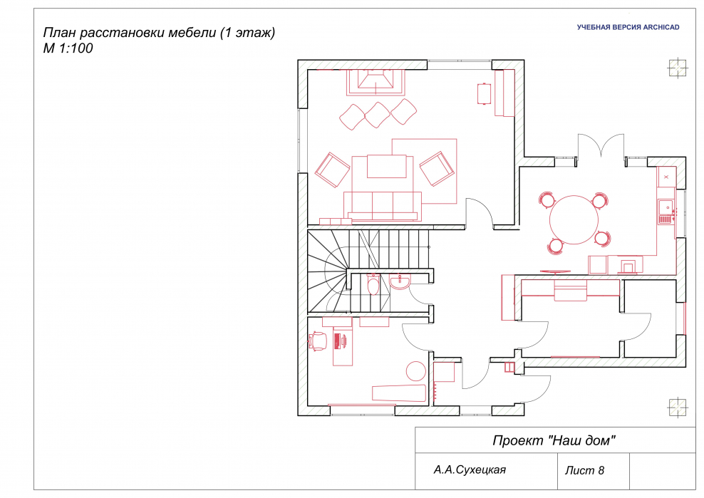 Планировки загородных домов с расстановкой мебели