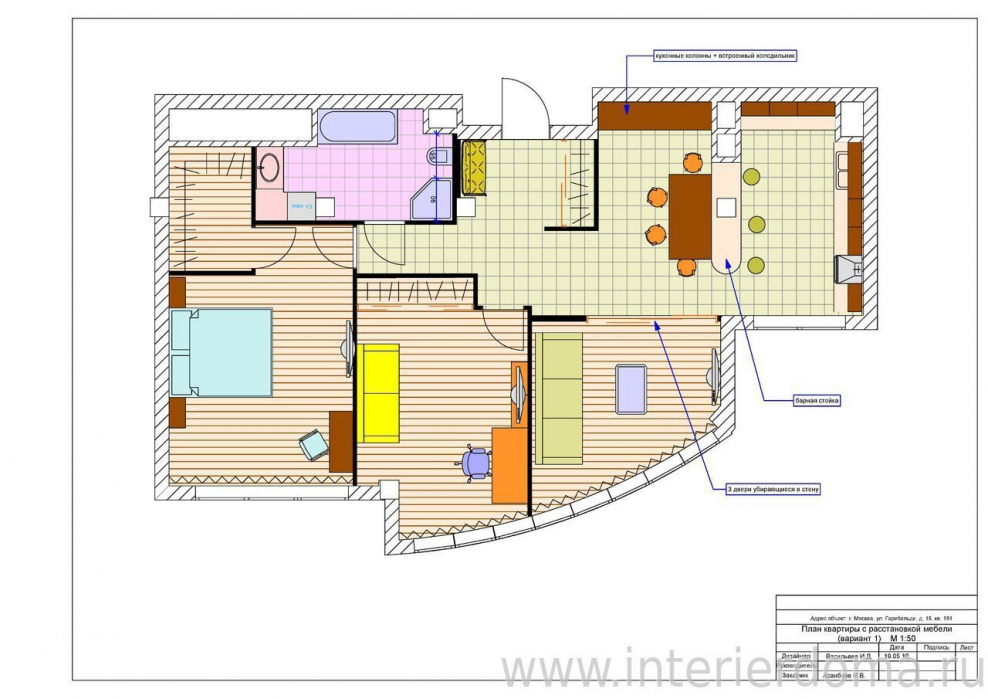 План дома с расстановкой мебели