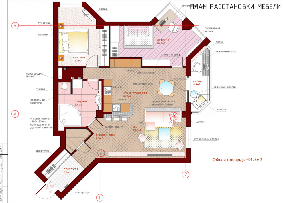 План расстановки мебели в детской
