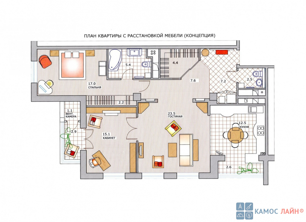 Планировки квартир с расстановкой мебели
