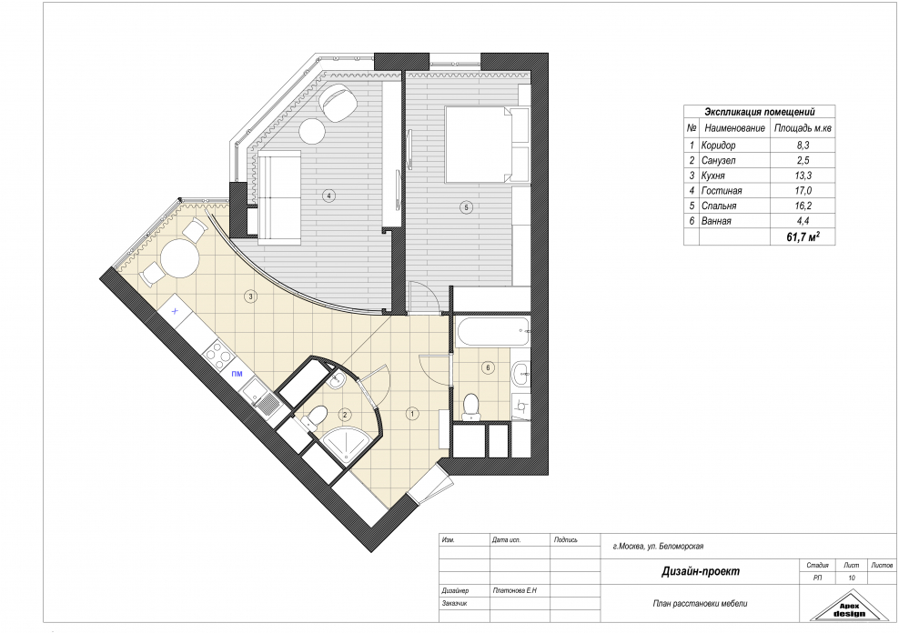 План дома с расстановкой мебели