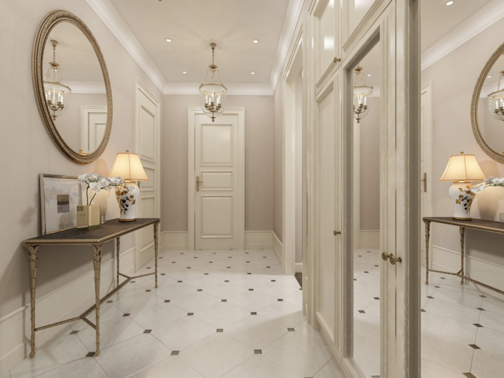 Светлый интерьер коридора