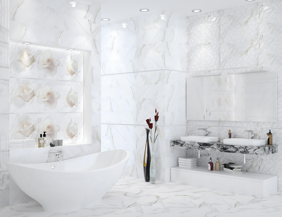 Плитка настенная eletto Calacatta 700х242 Light ректификат