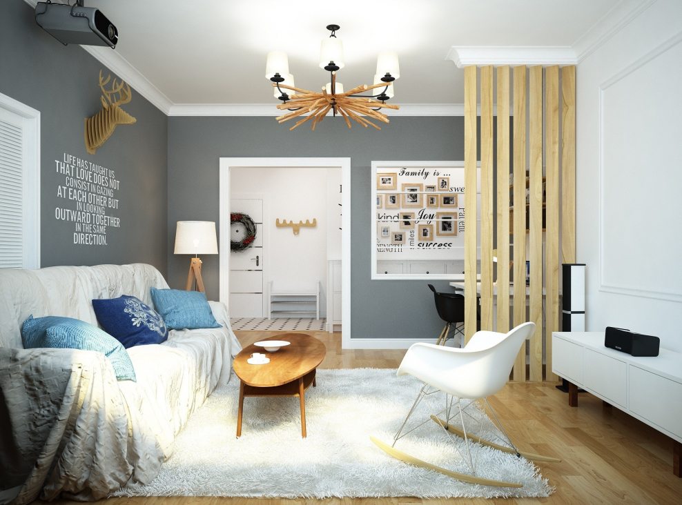 Интерьер с низким потолком 220см