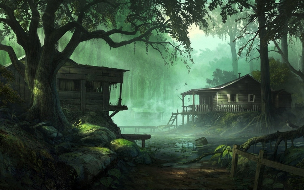 Заброшенный дом на болоте