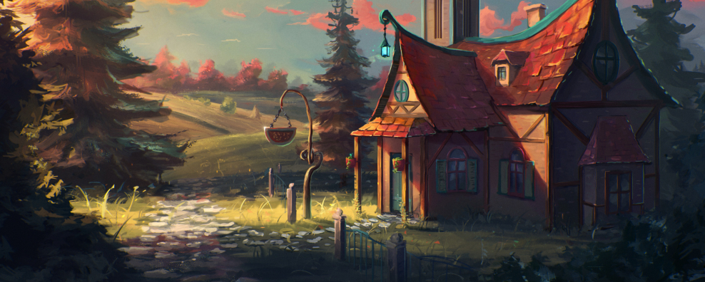 Деревянный домик арт