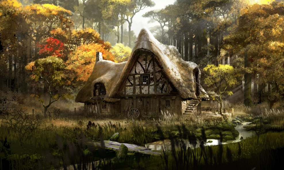 Средневековый домик в лесу