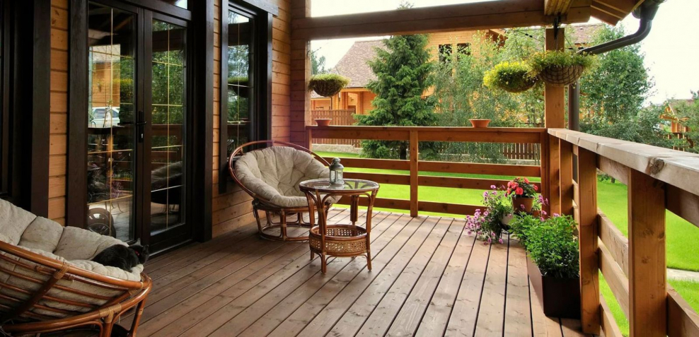 Открытая терраса из бруса