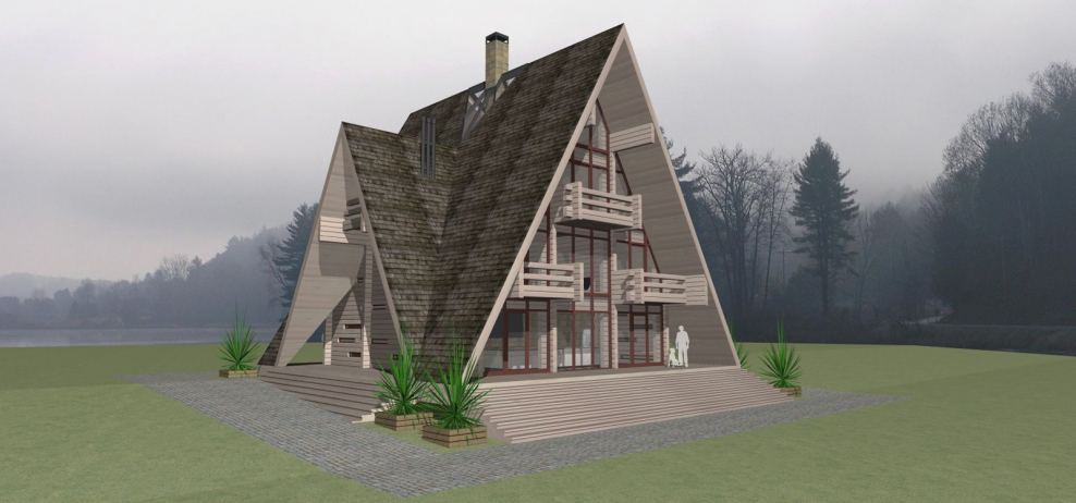 Дом шалаш 3 этажа