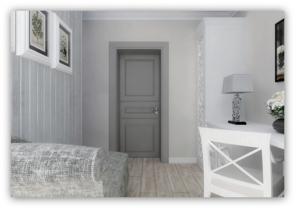 Прихожая с белыми дверями