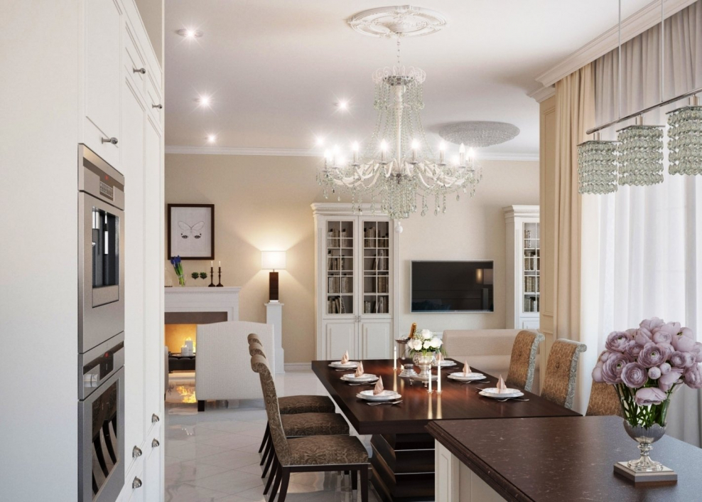 Кухня столовая в светлых тонах