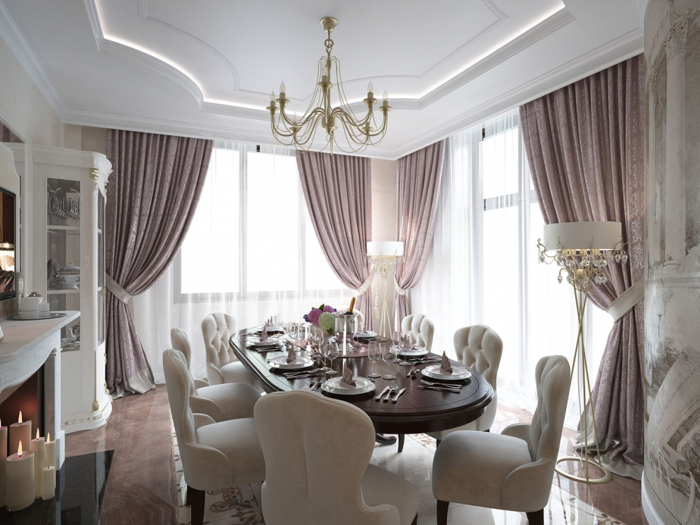 Дизайнерские шторы для столовой