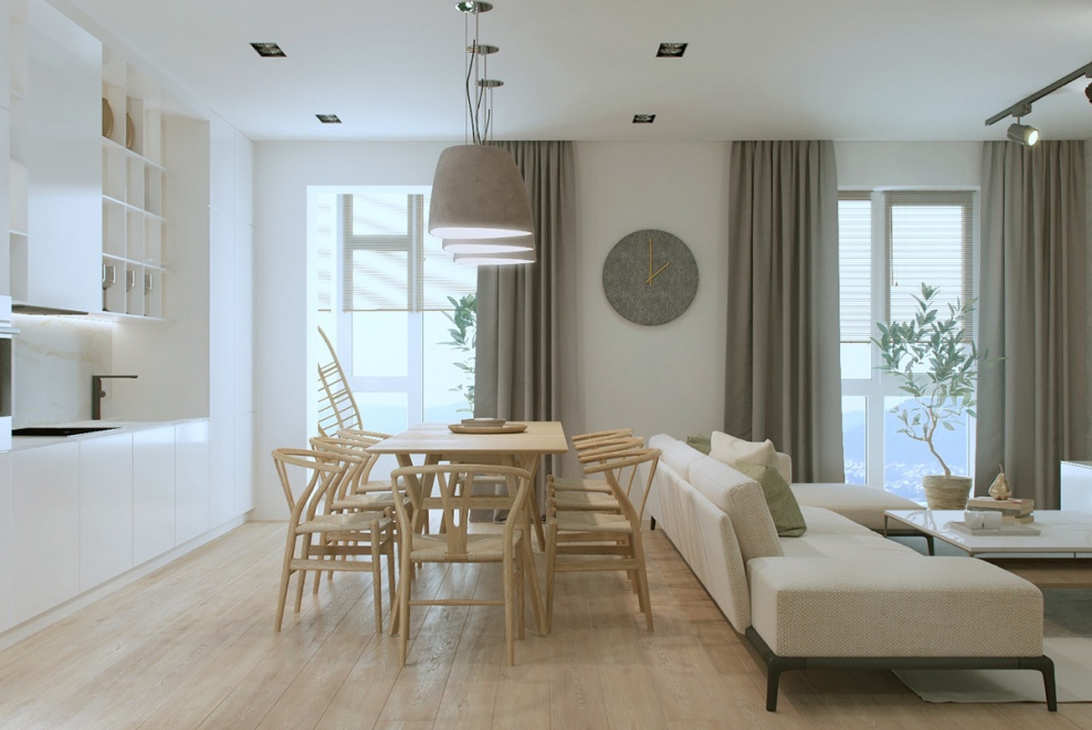 Гостиная столовая в стиле Минимализм