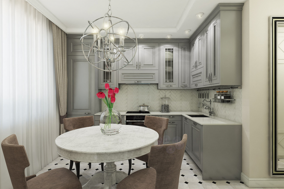 Кухня 25кв м классика современная