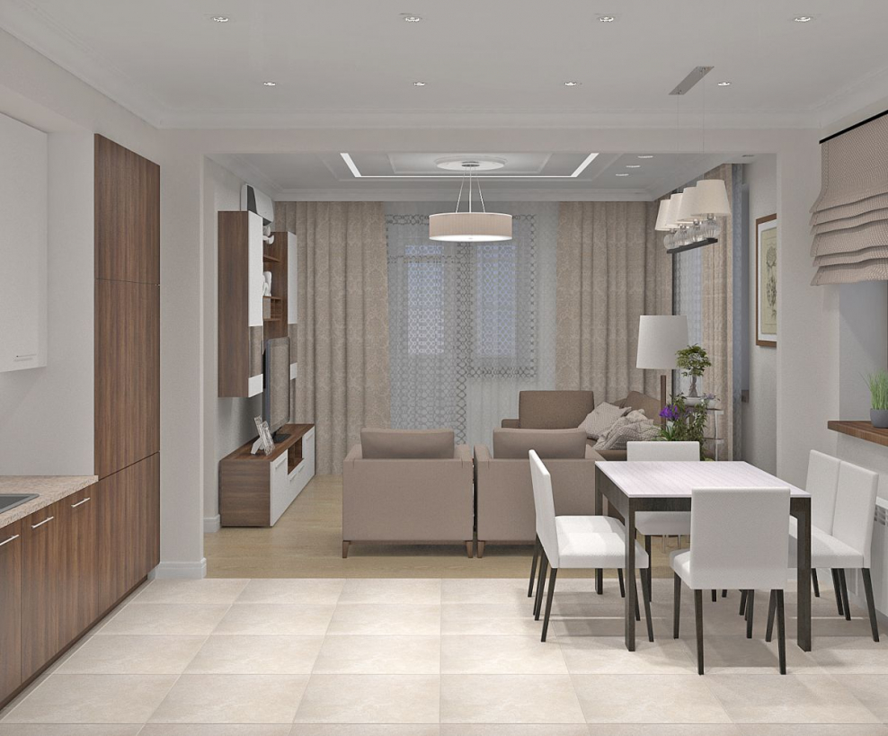 Зал с обеденной зоной