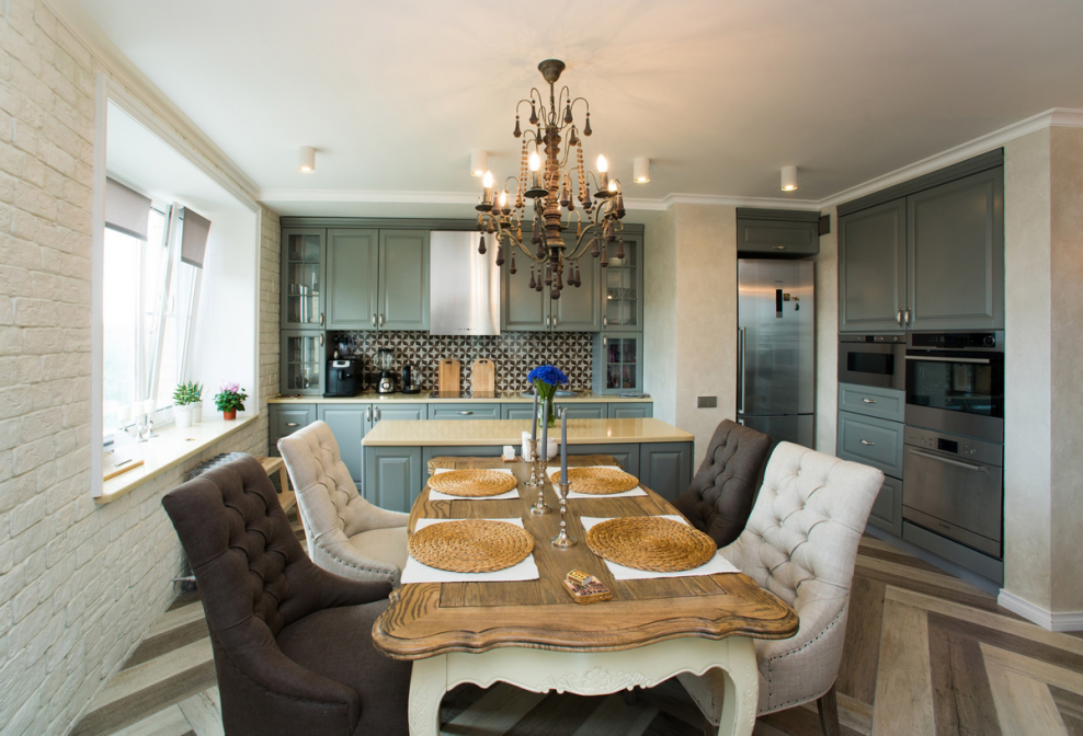 Кухня и столовая в винтажном стиле