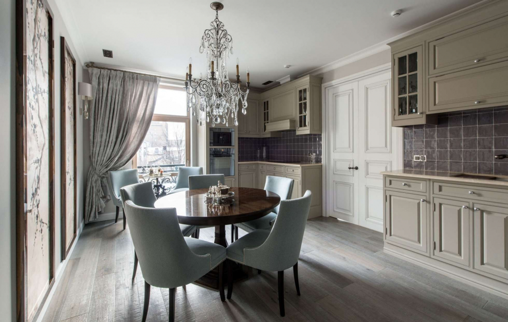 Кухня-гостиная Неоклассика 20 кв метров