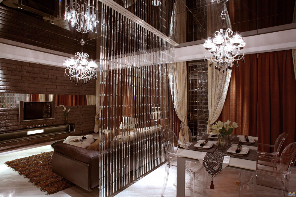 Хрустальные шторы для зонирования