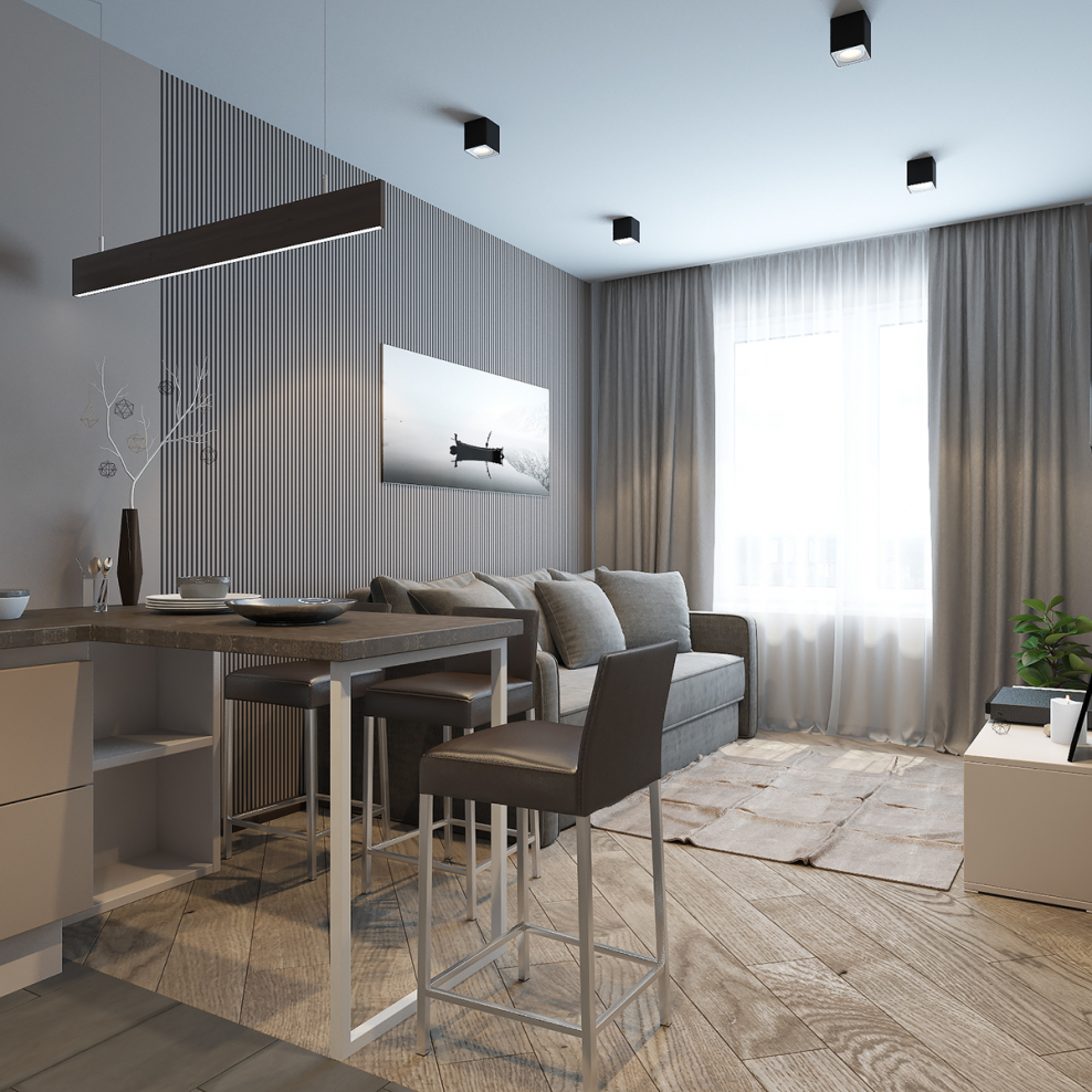 Квартира студия в стиле Минимализм